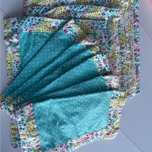 Floral and Polka Dot Spring Cotton Quilted Placemats 12 set